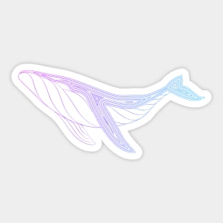 Pink to turquoise Whale Sticker